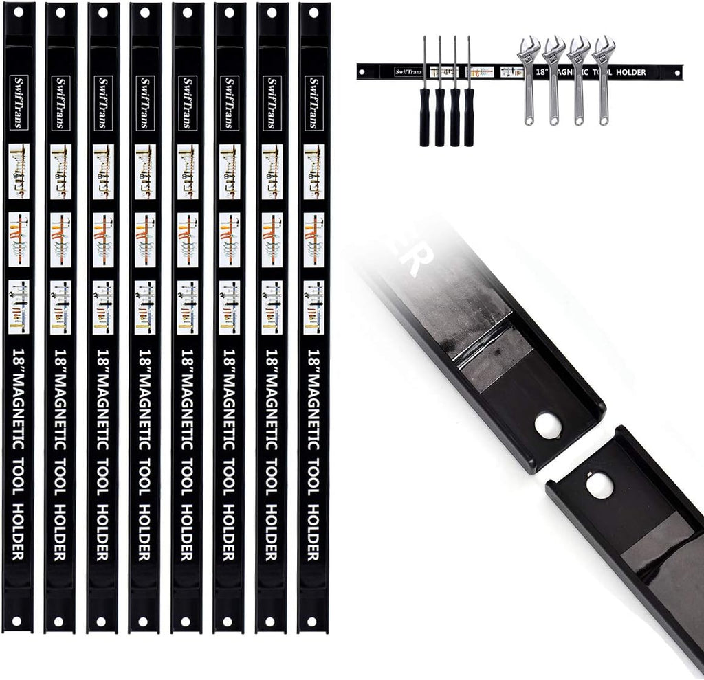 Magnetic Tool Holder 18 Inch 8 Pack Heavy Duty Magnet Tool Bar Strip Rack Wall Mount