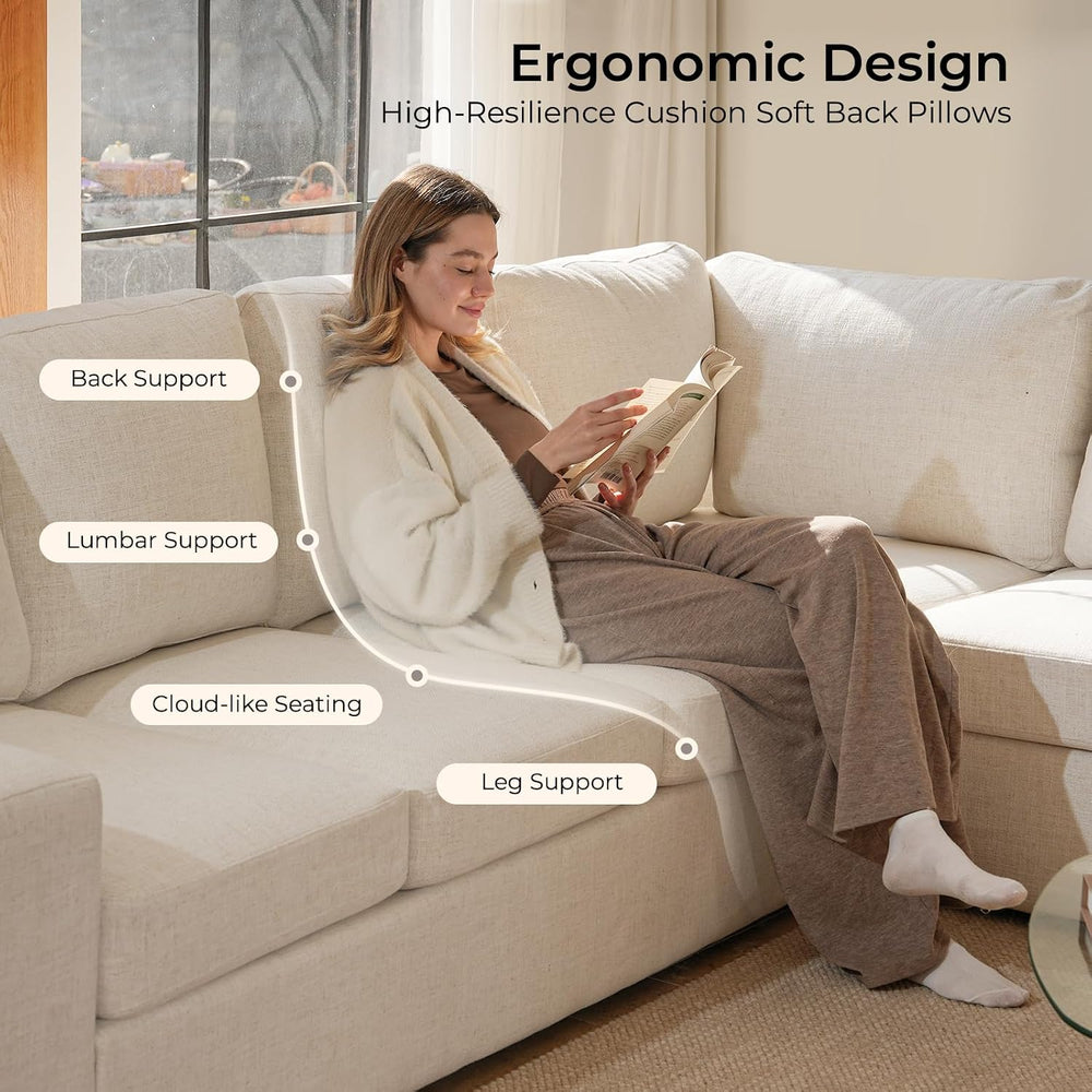 ELUCHANG 113" V-Shaped Modular Sectional Sofa Couch, Modern 7-Seat Comfy...