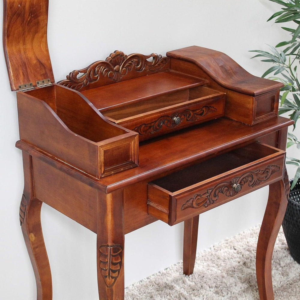 Maykoosh Carved Wood Telephone Table - 2 Drawer Accent Table - Elegant Design...