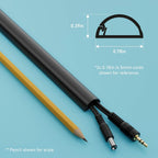 D-Line 13.12ft Cord Hider Kit, Patented Cable Cover, Hide Wires on Wall, Channel for TV Mount Cords, Raceway Wire Hiders, Paintable, Adhesive, Half Round, 4X 0.78in W x 0.39in H x 39in Lengths, Black