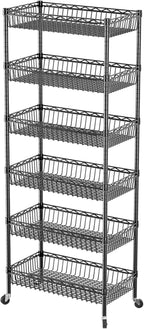 SINGAYE Shelf Closet Wire Shelving：Adjustable Metal Unit for Laundry Room Organization Bathroom Kitchen Home Storage with Wheels Pantry Rack Shelves