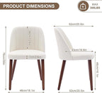 Wooden Dining Chairs Set of 8, Upholstered Kitchen Dining Room Chairs with Padded Seat and Wood Legs, Modern Fabric Side Dinner Chair for Kitchen, Dining Room, Restaurant, Cafe, Beige