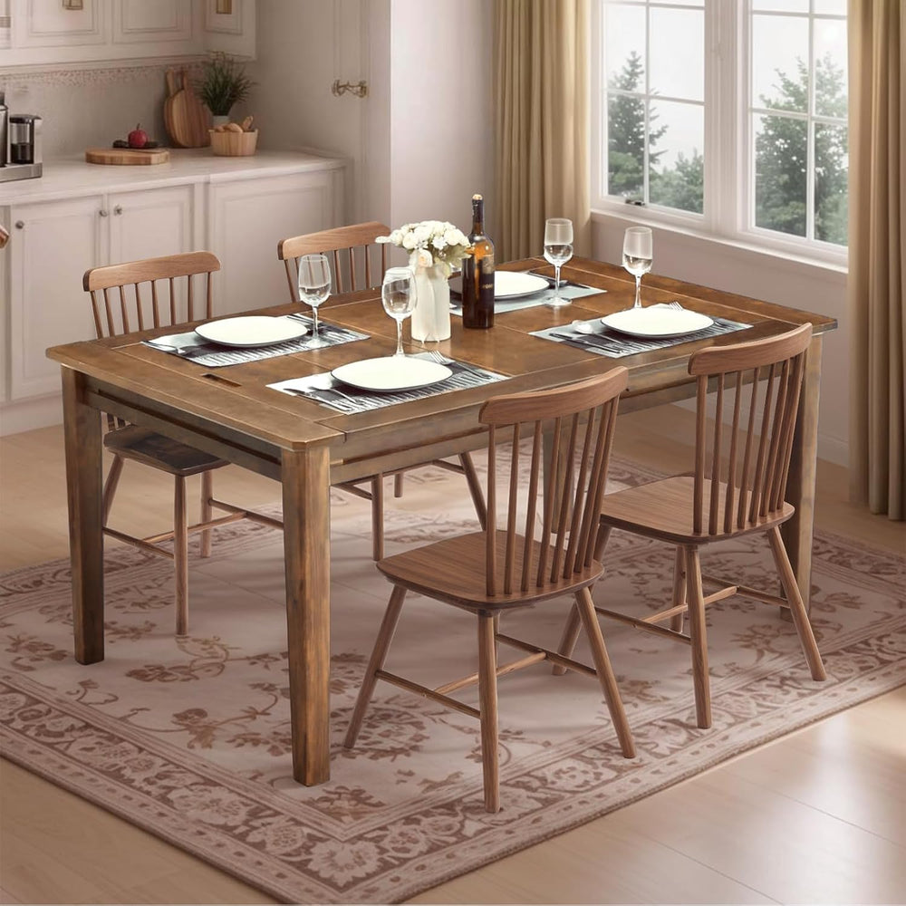 Coperat Solid Wood Board Game Table for 4-6 Players,Dining/Gaming Table w/ 54...