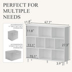 Wood Cube Storage Organizer White Bookshelf - 3-Tier Freestanding Storage Cabinet with Legs for Home Office, 10-Cubes Open Shelf