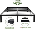 45MinST 14 Inch Reinforced Platform Bed Frame/3500lbs Heavy Duty/Easy Assembly Mattress Foundation/Steel Slat/Noise Free/No Box Spring Needed, California King