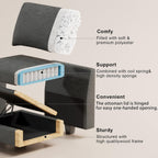 Belffin 45.9" Storage Ottoman Bench Oversized Ottoman for Footrest Upholstered Entryway Bench with Seating for Bedroom, Living Room. Dark Grey