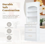 83.7inch High Modern Utility Kitchen Pantry, Freestanding Tall Kitchen Hutch with Storage, Larder Cupboard Cabinet with 5 Storage Drawers and Adjustable Shelf for Dining Room, Living Room
