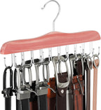 TOPIA HANGER Belt Hanger for Closet, Cedar Wooden Hangers with 20 Rotatable Hooks, Closet Organizers and Storage for Bra, Tank Top, Tie, Purse, Hat, Necklace- CT48U