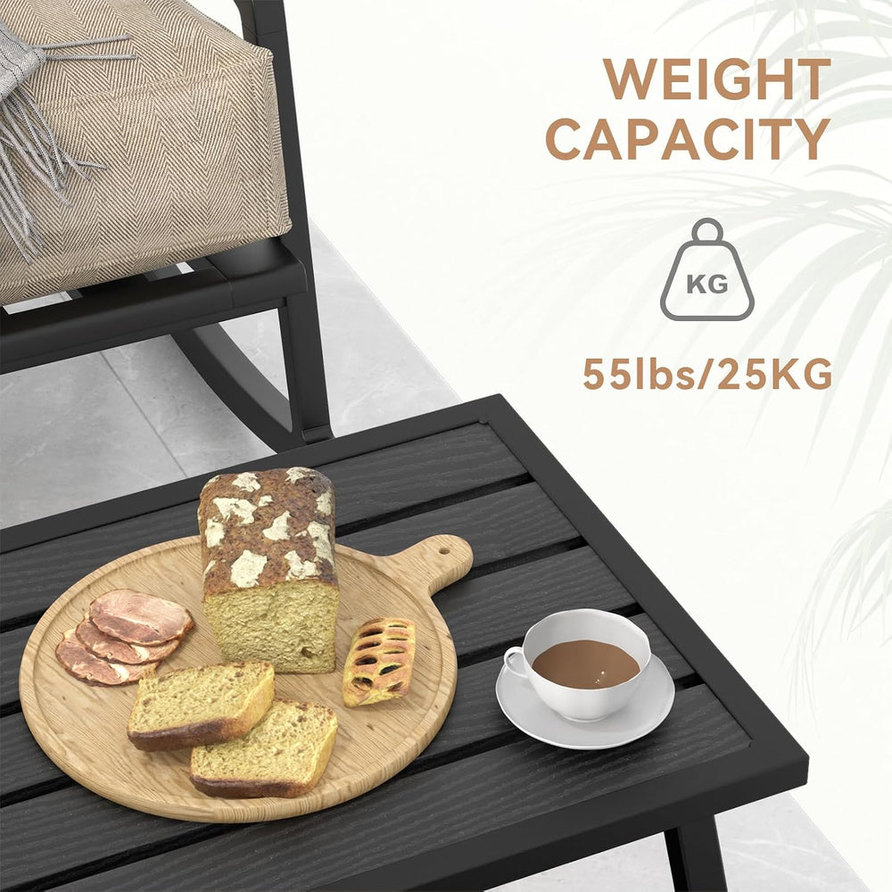 C-Hopetree Small Metal Outdoor Coffee Side Table for Outside Patio, Rectangle...
