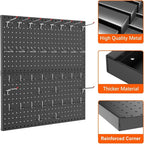 TORACK 2-Pack 12x24 inch Metal Pegboard Panels for Garage Wall, Tool Organizer Pegboard for Workbench, Workshop, Tool Storage Peg Board for Pegs(Black)
