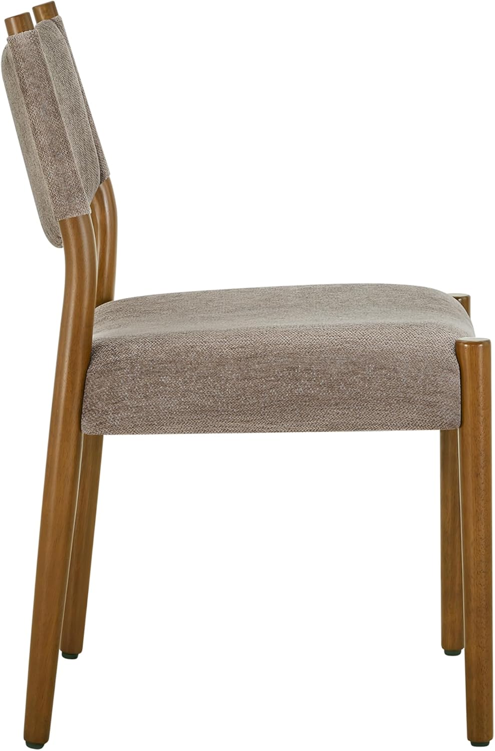 KISLOT Dining Chairs Set of 4, Ergonomic Upholstered Wood Chairs, Brown | Mid...