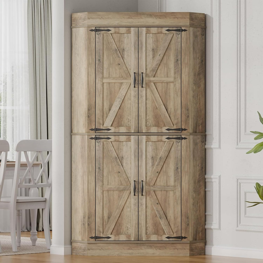 Gyfimoie Corner Cabinet,Kitchen Pantry Storage Cabinet,Freestanding Buffet Hu...