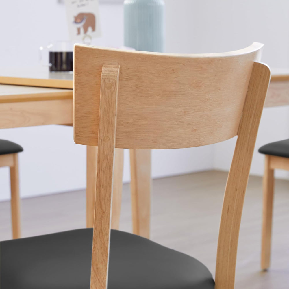 Livinia Mint Dining Chair Set of 2, Solid Malaysian Oak PU Leather Upholstere...