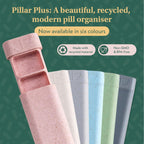 Pillar Plus - Aesthetic 7 XL Day Pill Organizer | BPA-Free Wheat Straw Medicine Case | Pretty Travel & Home Tablet Vitamin Organizer | Cute Weekly Pill Box | Travel Medicine Organizer (Soft Pink)
