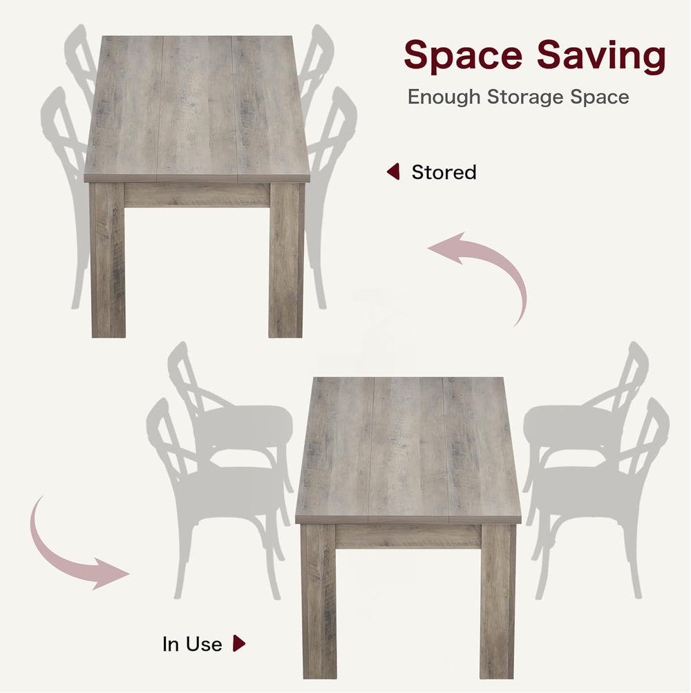 CABIHOME 63" Rectangular Dining Table for 4-6, Farmhouse Large Kitchen T...