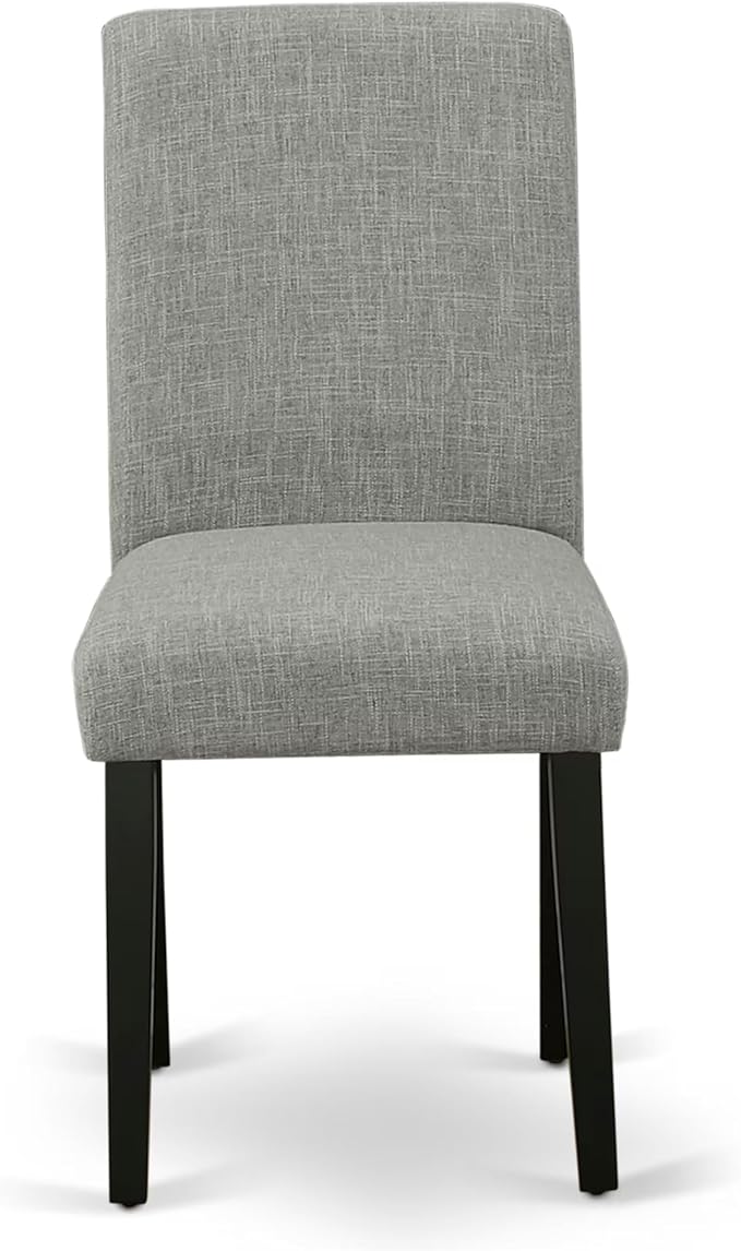 East West Furniture V697AB106-5 5 Piece Kitchen Table Set for 4 Includes a Rectangle Dining Room Table with V-Legs and 4 Shitake Linen Fabric Parson Dining Chairs, 40x72 Inch, Multi-Color