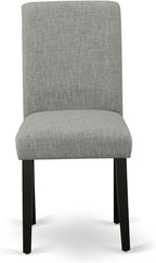 East West Furniture V697AB106-7 7 Piece Dinette Set Consist of a Rectangle Dining Room Table with V-Legs and 6 Shitake Linen Fabric Parsons Dining Chairs, 40x72 Inch, Multi-Color
