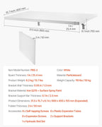 VEVOR Wall Mounted Folding Table, 31.5 x 15.7 inches Wall Mount Table, Floating Desk with Iron Bracket for Small Spaces, Home Office, Dining, Laundry Room, Kitchen, Bar, White