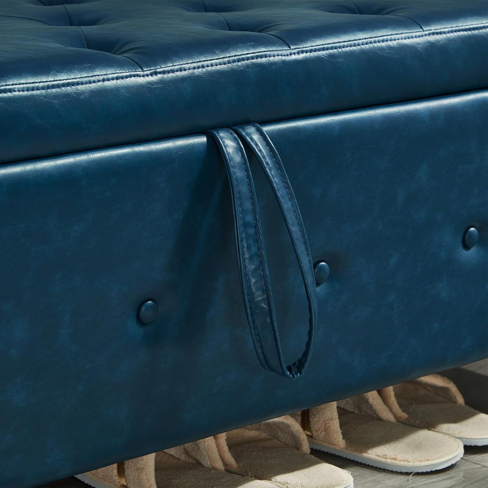 Storage, Bench for Bedroom,Living Room,Hallway, Upholstered Tufted Faux Leath...