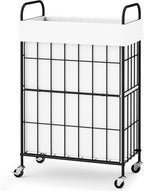 Slim Laundry Hamper, 60L Laundry Basket with Wheels, Clothes hamper with Removable Liner Bag