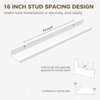 Axeman Floating Shelves for Wall - 24 Inch Picture Ledge Shelf Set of 2 - White Floating Shelves with Lip - Picture Shelf for Wall with Ledge - Photo Ledge Shelves for Pictures Nursery Books