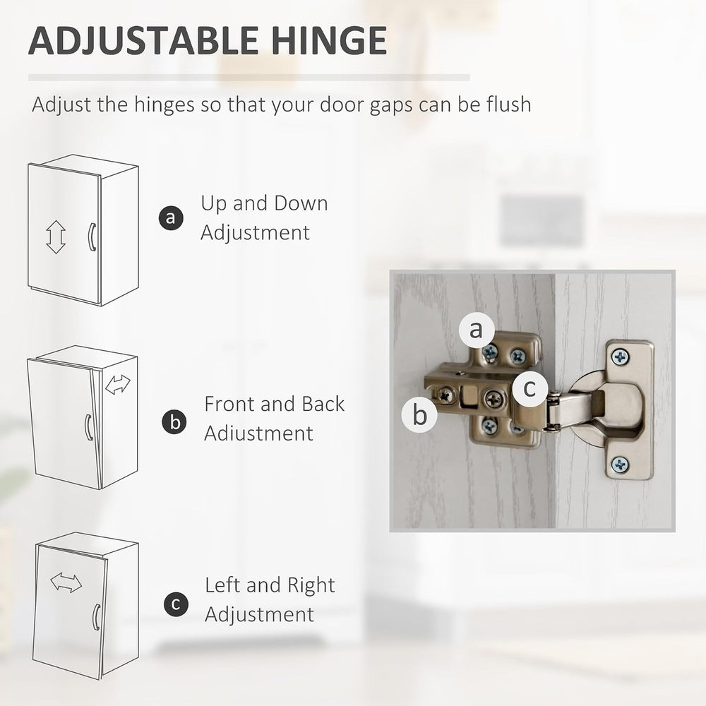 Modern Pantry Storage Cabinet, Freestanding Kitchen Cupboard with 2 Doors, Ad...