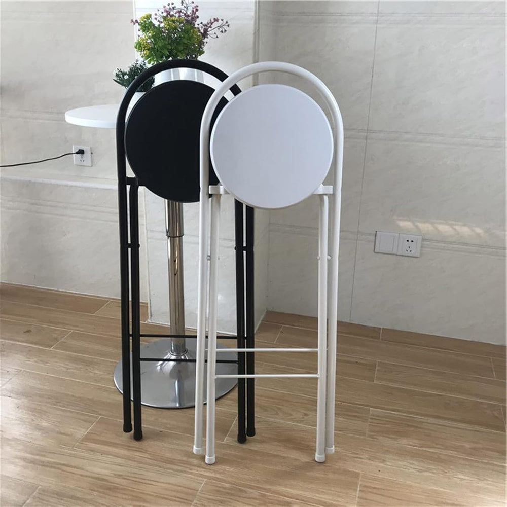Modern Breakfast Bar Stools Foldable Stool Wooden Round Seat Folding Stool wi...