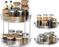 INCOSTAR 3 Pack Clear Lazy Susan Turntable 9'' & 11.8'' for Cabinet | Two-Tier Spinning Organizer, Space-Saving Pantry Storage Rack, Clear Durable Plastic, Makeup & Bathroom