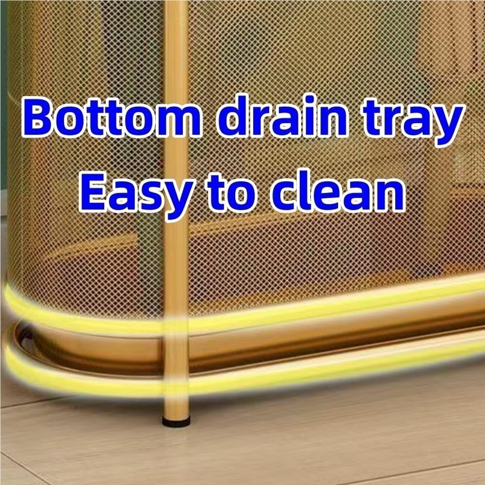 Metal Umbrella Holder, Umbrella Rack with Non-slip Pads, Umbrella Stands with Hook, Freestanding Umbrella Basket for Entryway, Living Room(Gold)