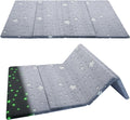 MeMoreCool Foldable Kids Floor Mattress, Play Mat Muscle Mat Large 6x4 FT, Thicken Foam Tatami Futon Mattress for Children Play Area, Sleeping Crawling Pad for Playroom, Grey Star