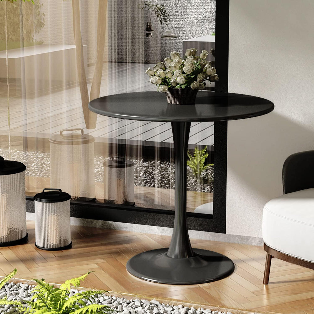Round Dining Table 31.5" Circle Tulip Table with Wood Thickened Tabletop...