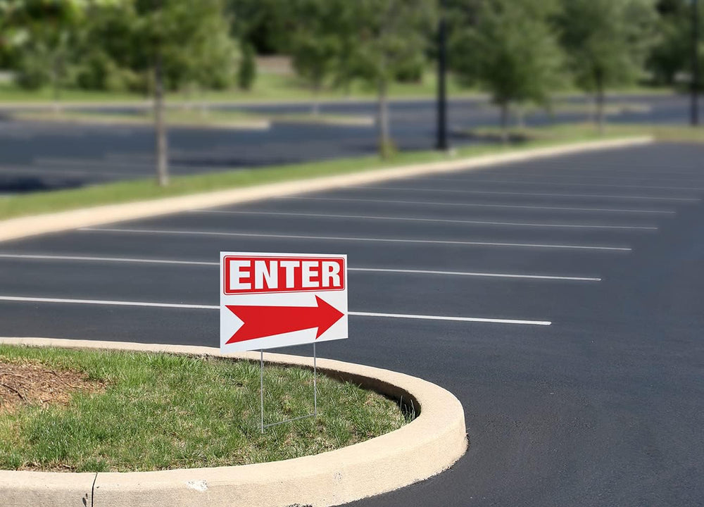 Enter Arrow Yard Signs Complete Kit Includes 5 Signs & 5 Sturdy Sign Stak...