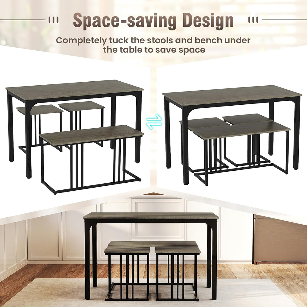 Giantex 4-Piece Dining Table Set for 4, Modern Kitchen Table and Chairs, Nest...