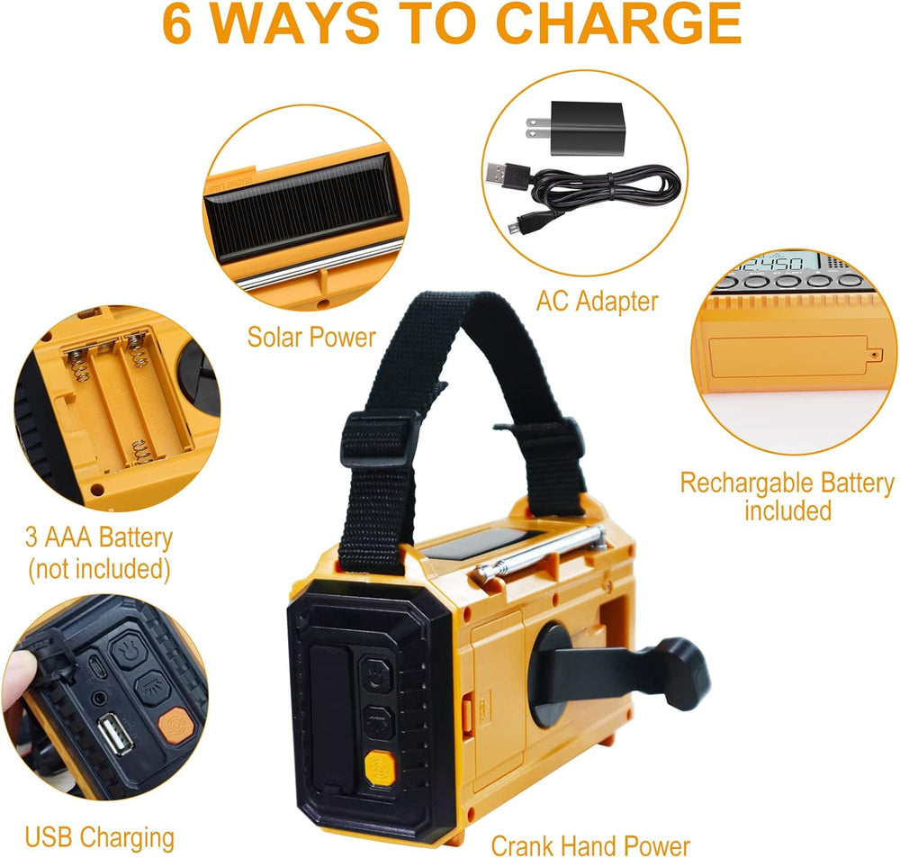 Raynic Emergency Radio, 5000mAh/18500mWh Weather Radio, Solar Hand Crank Radi...