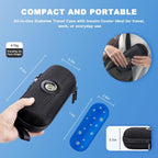 Krypthos Insulin Cooler Travel Case with Thermometer Temperature Display for Diabetic Care Storage, Refrigerated Medicine Organizer Bag with 2 TSA Approved Medication Cooler Ice Pack for Daily Trip