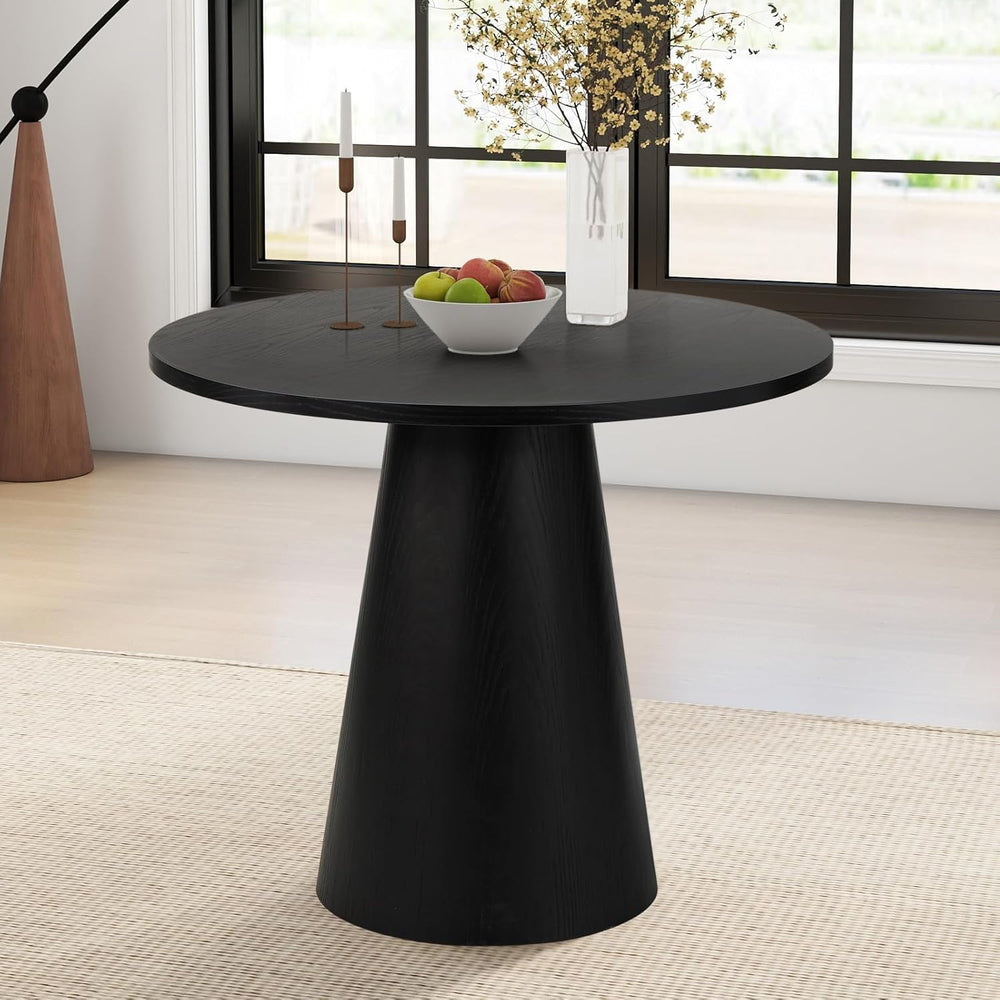 Round Dining Table Wood for 2-4, Modern Farmhouse Kitchen Table | 35''...