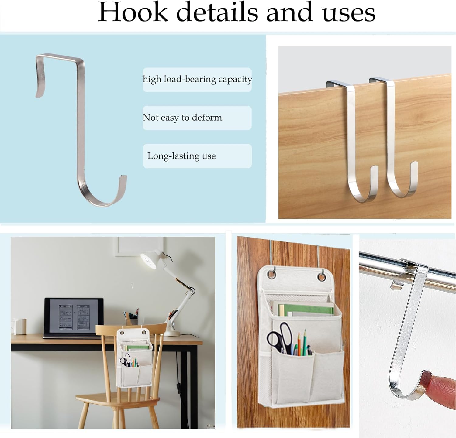 Hanging Basket for Organizing, Wall Organizer with Pockets and Over The Door Organizer，Can for Home, Closet, Office and Camper (1 White)