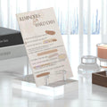 Acrylic Easel Display Stand with Adjustable Silver-Toned Hardware for Pictures, Crystal Clear Acrylic Stand with Floating Appearance for Cookbook, Invitation and Plates