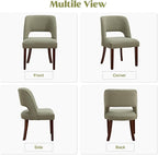Dining Chairs Set of 6,Modern Dining Room Chairs with Thick Cushions,Upholstered Linen Fabric Kitchen Chairs for Kitchen Dining Room Green