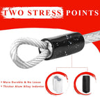 40ft Clothes Line Outdoors 3/16" Wire Ropes Silver PVC Coating Laundry Drying Clothesline with Metal Hooks and Snap Heavy Duty for Umbrella Travel Outside Camping Backyard