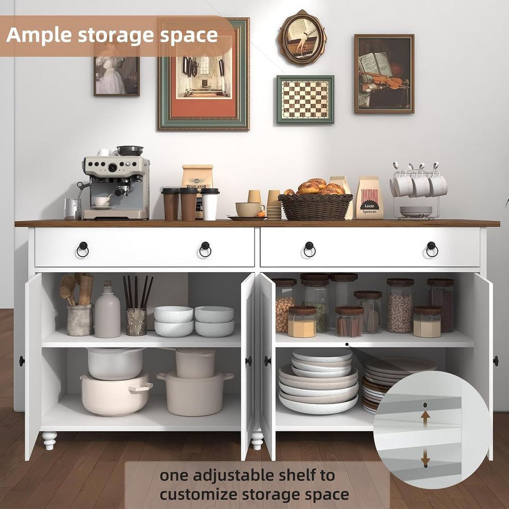 4 EVER WINNER Buffet Cabinet with Storage, 55'' Sideboard Buffet Cabi...