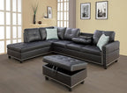 Evan Sectional Sofa or Couch with Ottoman for Living Room, Apartment, Bedroom, Office