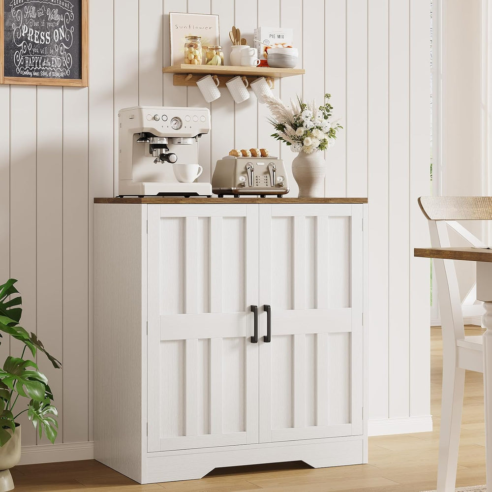 Sideboard Buffet Cabinet, Modern Farmhouse Kitchen Storage Cabinet, Small Mod...