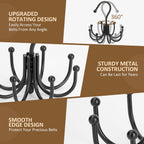 ZEDODIER Belt Hanger, Belt Rack Closet Accessories Organizer, Maximum 24 Storage Capacity, Hanging Holder Storage Hook for Belt, Bra, Tank Top, Tie, Scarf, Purse, Black