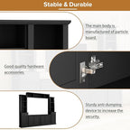 Ball & Cast TV Stand with Cabinets for TVs up to 75",Wall Unit Entertainment Center with Storage and Open Shelves,Modern Media TV Console with 2 Drawers for Living Room,Black