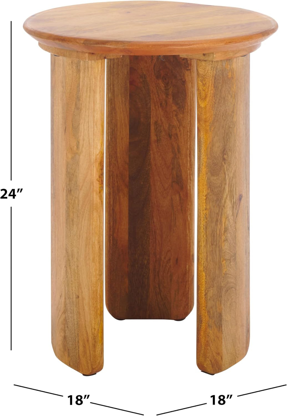 SAFAVIEH Home Collection - Karin Side Table, Round Dark Brown Solid Wood Desi...