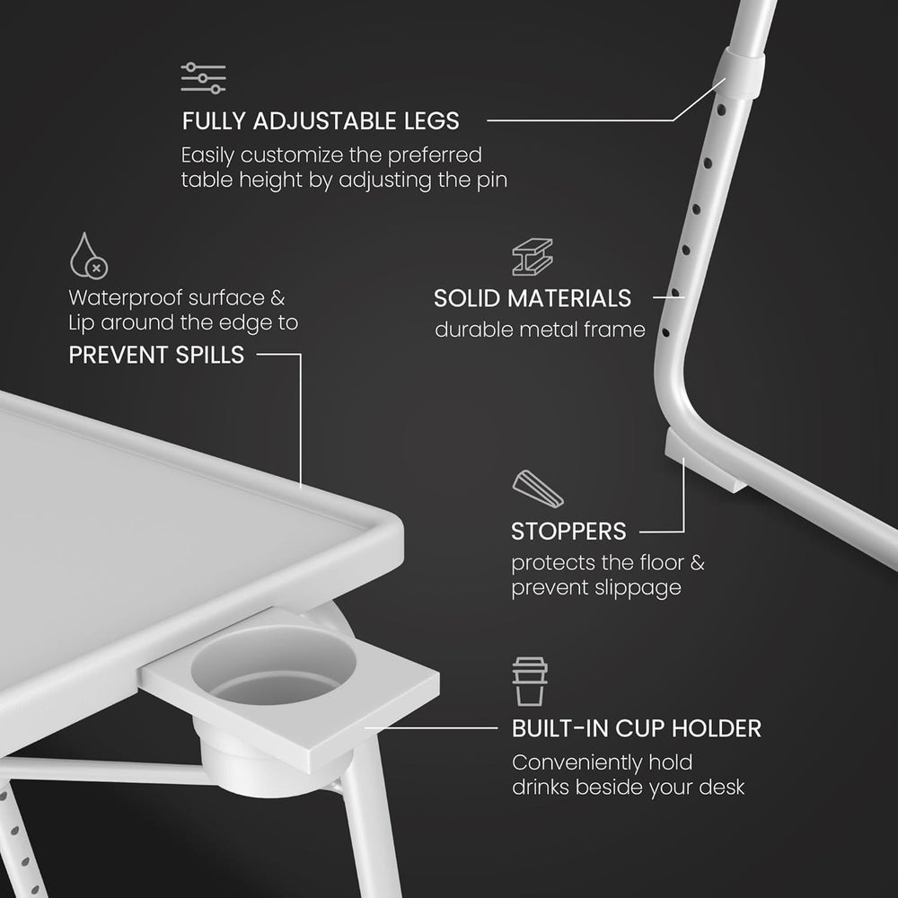 Adjustable TV Tray Table - 6 Height & 3 Tilt Angle Settings | Multifuncti...