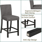 Dining Table Set for 4, 5-Piece Kitchen Table & Chairs Set with Square Wooden Table & 4 Upholstered Chairs, 35.5'' Dinner Set with Solid Wood Legs & Curved Backrest for Kitchen, Black
