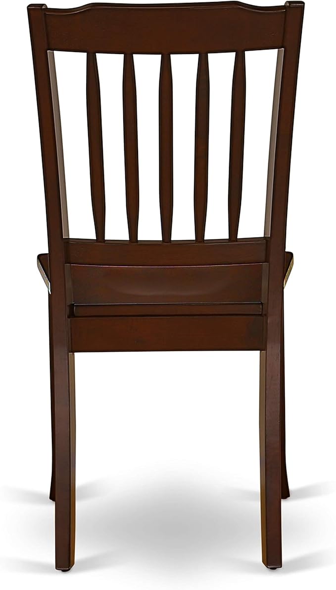 East West Furniture DODA7-MAH-W 7 Piece Kitchen Table & Chairs Set Consist of a Rectangle Dining Room Table with Butterfly Leaf and 6 Solid Wood Seat Chairs, 42x78 Inch, Mahogany