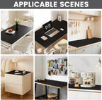 Floral Table Cover Protector Table Craft Mat, 42 x 72 Inch Upgraded 2.0mm Thick, Floral PVC Table Top Protector for Dining Room, Waterproof Black Desk Pad Mat, Easy to Wipe & Cut